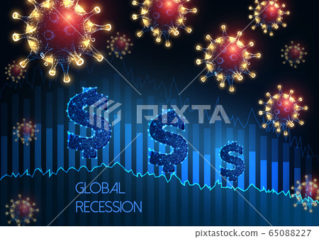 Global economy recession due to coronavirus Pandemic crisis concept Global economy recession due to coronavirus Pandemic crisis concept 65088227