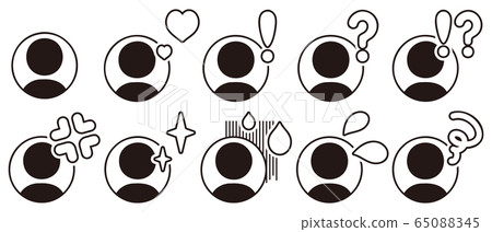Set of person icon and emotion expression mark 65088345