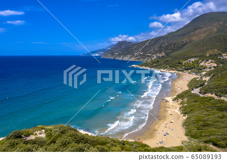 Aerial view of Mediterreanean beach Aerial view of Mediterreanean beach 65089193