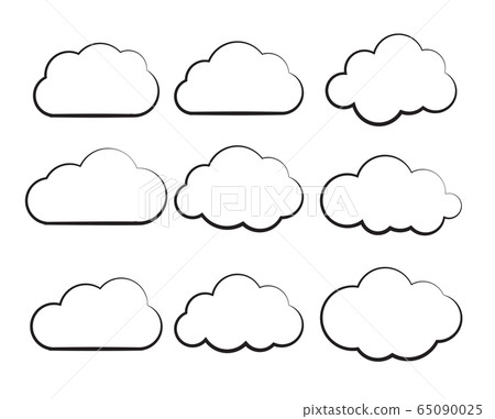 White blank Cloud symbol or logo, thinking White blank Cloud symbol or logo, thinking 65090025