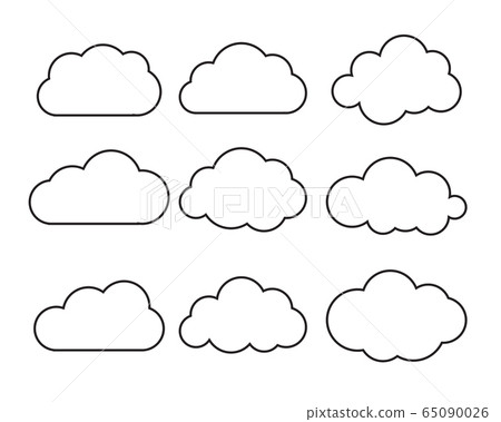 White blank Cloud symbol or logo, thinking White blank Cloud symbol or logo, thinking 65090026