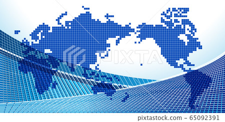 World map wave background World map wave background 65092391
