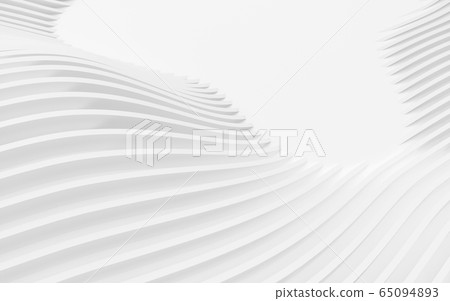 Abstract Curved Shapes. White Circular Background. 65094893