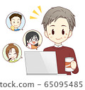 網上酒會，中年男子 65095485