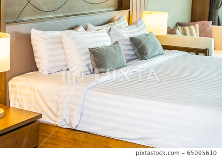 Pillow on bed decoration interior of bedroom interior 65095610