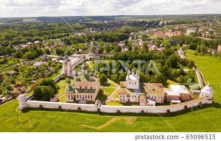 Aerial view of Goritsky Monastery of Dormition in Pereslavl-Zalessky 65096515