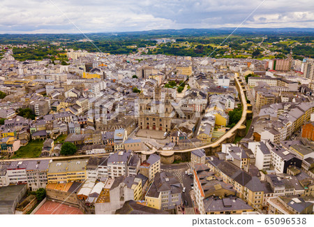 View of Lugo district with buildings and landscape, Galicia View of Lugo district with buildings and landscape, Galicia 65096538