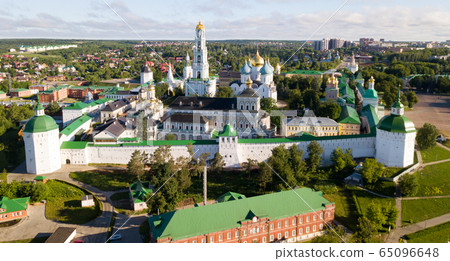 View from drones of churches in Trinity Lavra of St. Sergius Monastery View from drones of churches in Trinity Lavra of St. Sergius Monastery 65096648