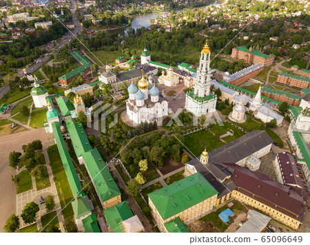 Aerial view of Trinity St. Sergius Lavra in Sergiev Posad Aerial view of Trinity St. Sergius Lavra in Sergiev Posad 65096649