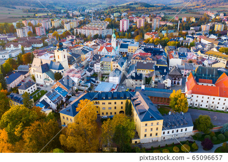 Aerial view of Czech town of Sumperk 65096657