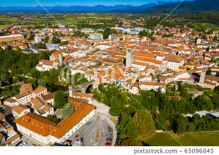 Aerial view of Cividale del Friuli with Cathedral, Italy Aerial view of Cividale del Friuli with Cathedral, Italy 65096845