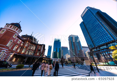 Tokyo cityscape in Japan, with views of Tokyo Station and the Shinmaru Building, taken on February 27, 2020 Tokyo cityscape in Japan, with views of Tokyo Station and the Shinmaru Building, taken on February 27, 2020 65097928