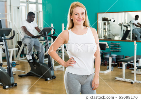Woman welcoming to sport club 65099170