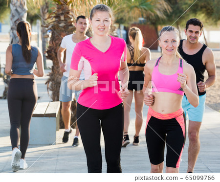 Active people during running training Active people during running training 65099766