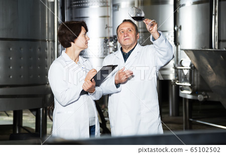 Two experts in winery Two experts in winery 65102502