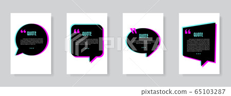 Quote speech bubble blank templates set. Quote speech bubble blank templates set. 65103287