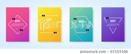 Quote speech bubble blank templates set. 65103306