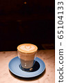 Cafe latte and latte art 65104133