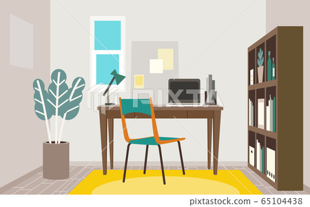 Stylish home office room for telework Stylish home office room for telework 65104438