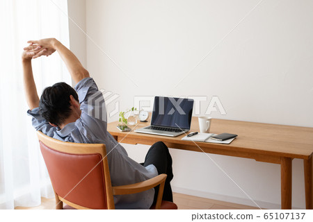 Teleworking man Teleworking man 65107137
