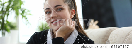 Attractive lady with tender glance Attractive lady with tender glance 65107567