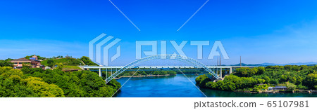 Shinsaikaibashi Panorama [Sasebo City, Saikai City, Nagasaki Prefecture] 65107981