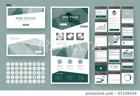 Website design template and interface elements Website design template and interface elements 65109504