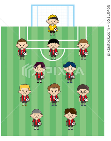 Illustration of a boy soccer team Illustration of a boy soccer team 65110459