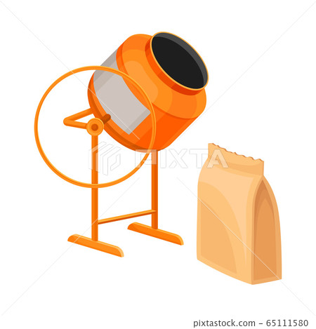 Mixing Batch with Cement Packing Rested Nearby Vector Illustration Mixing Batch with Cement Packing Rested Nearby Vector Illustration 65111580