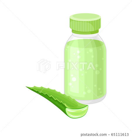 Cosmetic Product Tube with Aloe Vera Ingredient Vector Illustration Cosmetic Product Tube with Aloe Vera Ingredient Vector Illustration 65111613