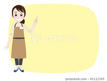 我會告訴你一個圍裙的餐廳服務員/帶背景框架 我會告訴你一個圍裙的餐廳服務員/帶背景框架 65112345