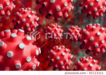 COVID-19 coronavirus virions in macro blood. Infection of the pneumonia epidemic COVID-19 coronavirus virions in macro blood. Infection of the pneumonia epidemic 65113321