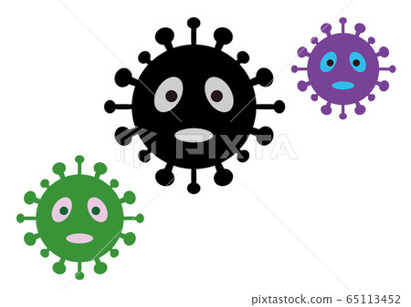 Three new-type coronavirus black green purple 65113452
