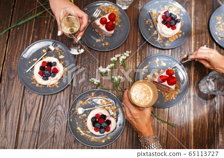 Bachelorette party, girls hands with drinks and Bachelorette party, girls hands with drinks and 65113727