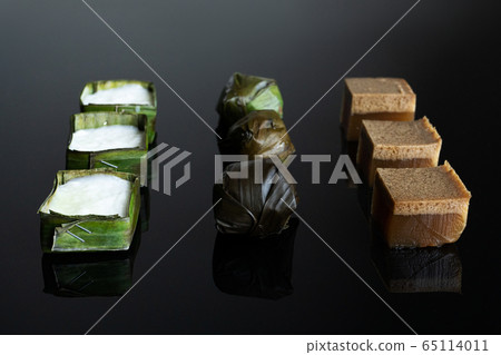 Malaysian food. chocolate jelly, kuih koci, and 65114011