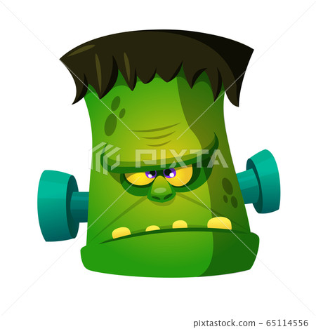 Cartoon zombie head. Halloween vector illustration 65114556