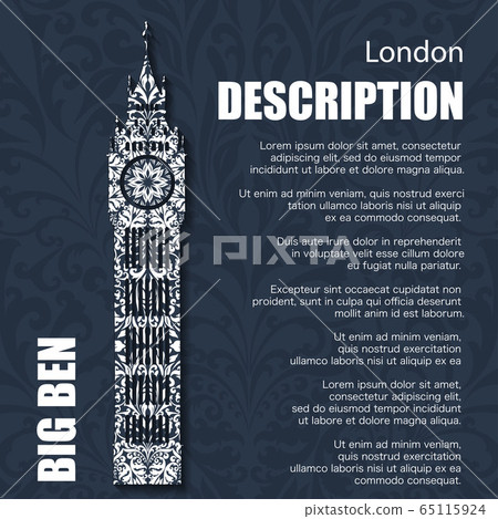 Retro boho floral pattern Big Ben Retro boho floral pattern Big Ben 65115924