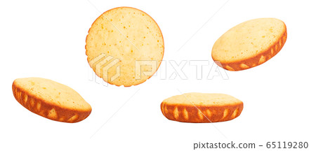 Culinary baking concept. Isolated sponge cakes. Culinary baking concept. Isolated sponge cakes. 65119280
