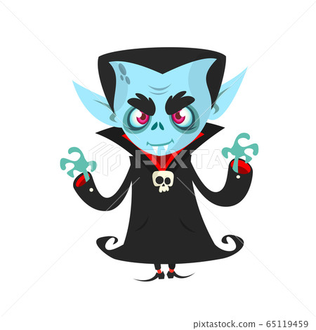 Happy cartoon vampire. Vector illustration Happy cartoon vampire. Vector illustration 65119459