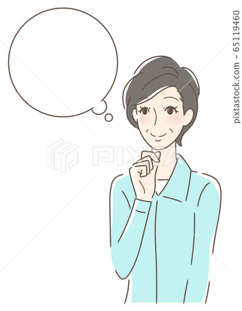 A woman who smiles and imagines A woman who smiles and imagines 65119460