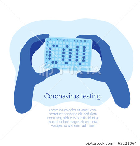 coronavirus pcr plate positive test vector illustration coronavirus pcr plate positive test vector illustration 65121064