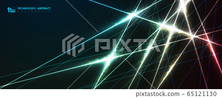 Abstract futuristic line pattern of colorful artwork design background. 65121130