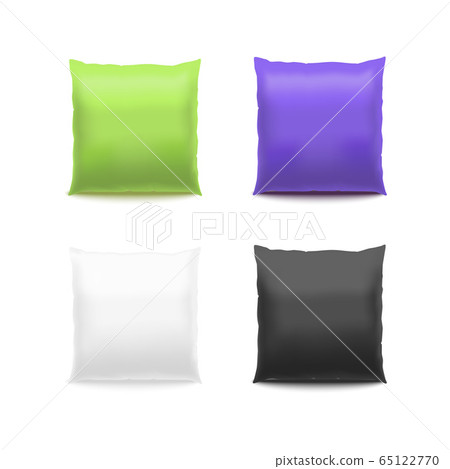 Realistic Detailed 3d Color Cushion Set. Vector 65122770