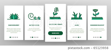 Grass Meadow Plant Onboarding Icons Set Vector 65123938