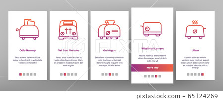 Toaster Kitchen Tool Onboarding Icons Set Vector Toaster Kitchen Tool Onboarding Icons Set Vector 65124269