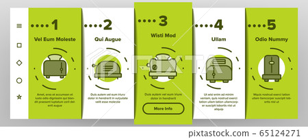 Toaster Kitchen Tool Onboarding Icons Set Vector 65124271