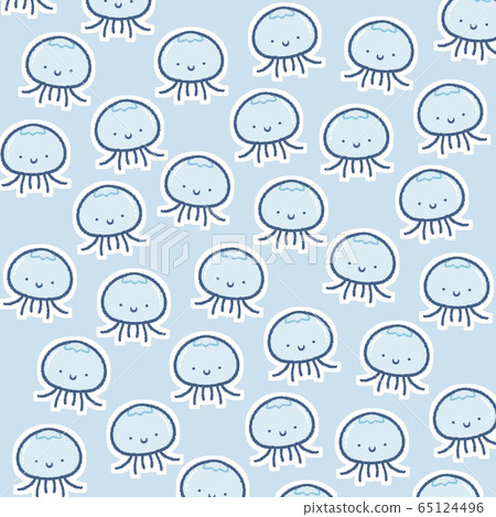 Jellyfish wallpaper light blue 65124496