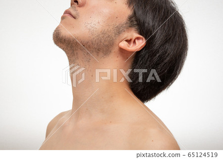 Beard hair removal before image Beard that has not been processed for a week 65124519