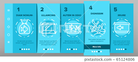 Aquarium Fish Decor Onboarding Icons Set Vector 65124806