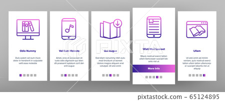 Ebook Electronic Tool Onboarding Icons Set Vector 65124895